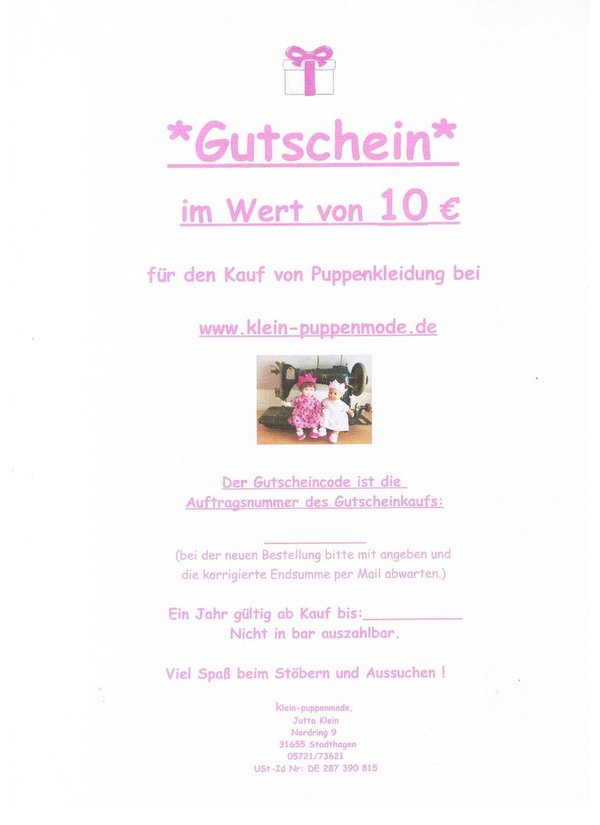 Gutschein 10 Euro, PDF-Datei