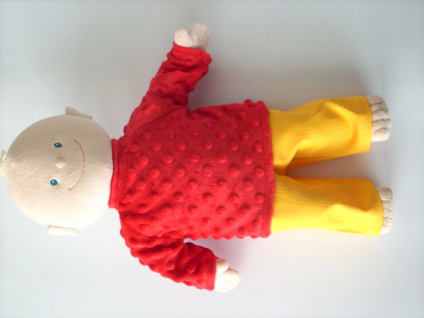 Puppenshirt Gr 40-45 cm, rot Minkyfleece