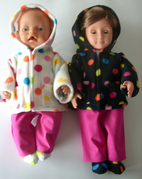 Puppenjeanshose, Mini-Himbeerjeans, Gr 40-45 cm, pink